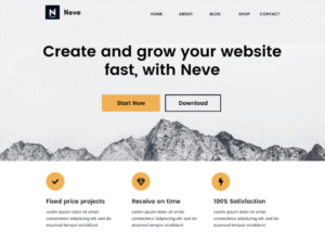 Neve WordPress Theme with best Elementor Performance